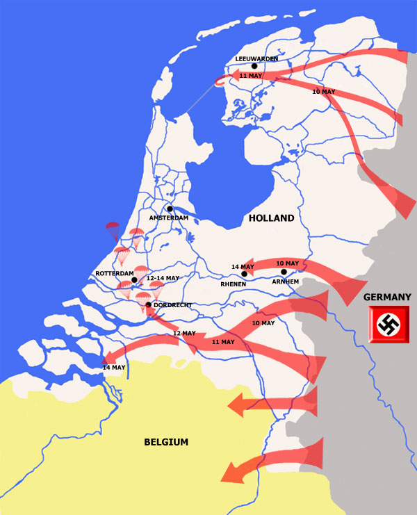 German invasion in The Netherlands